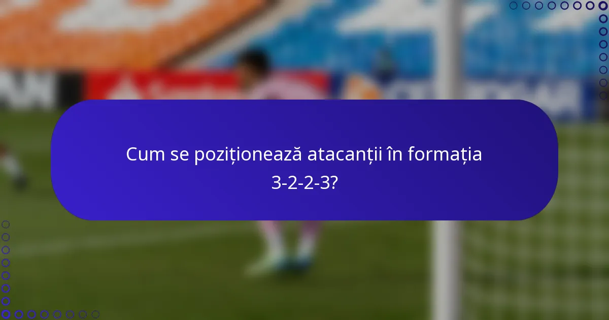 Cum se poziționează atacanții în formația 3-2-2-3?